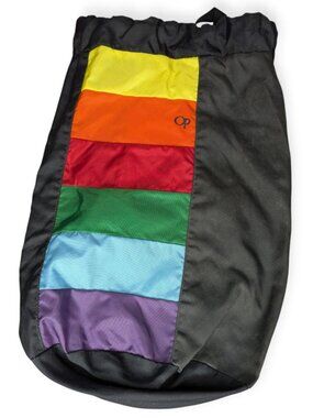 OP Ocean Pacific Rainbow Stripe Nylon Drawstring Bag 18" x 12" x 6.5"